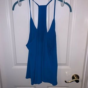 Blue Spaghetti strap tank